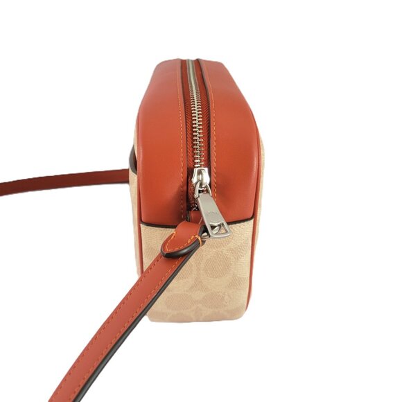 Coach CZ186 Signature Jamie Camera Bag Crossbody Handbag Sand Deep Orange - Picture 5 of 7